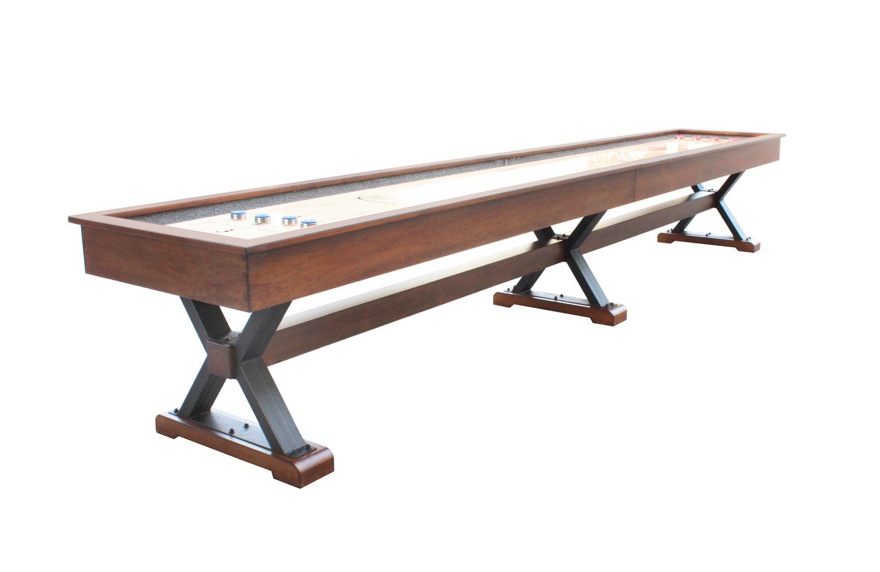 Playcraft 12' Santa Fe Pro-Style Shuffleboard Table in Cocoa Bean