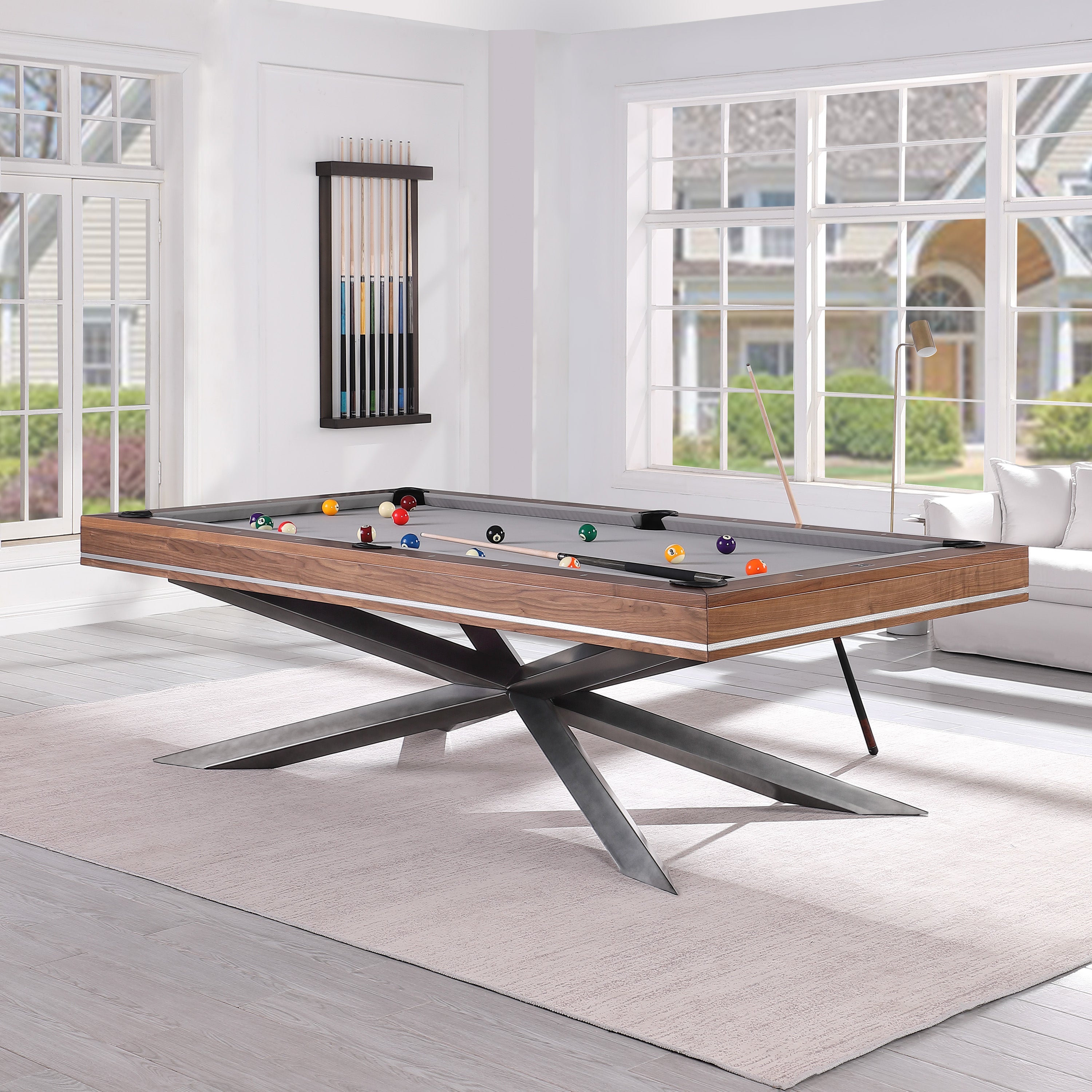 Playcraft Astral 8' Slate Pool Table, Walnut