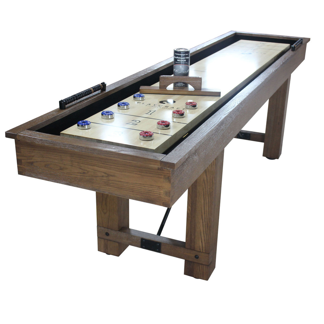 Playcraft 12' Montauk Shuffleboard Table in Pecan