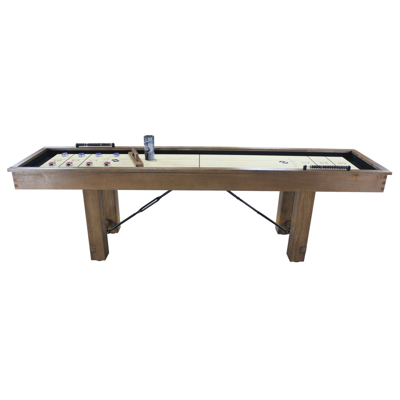 Playcraft 12' Montauk Shuffleboard Table in Pecan