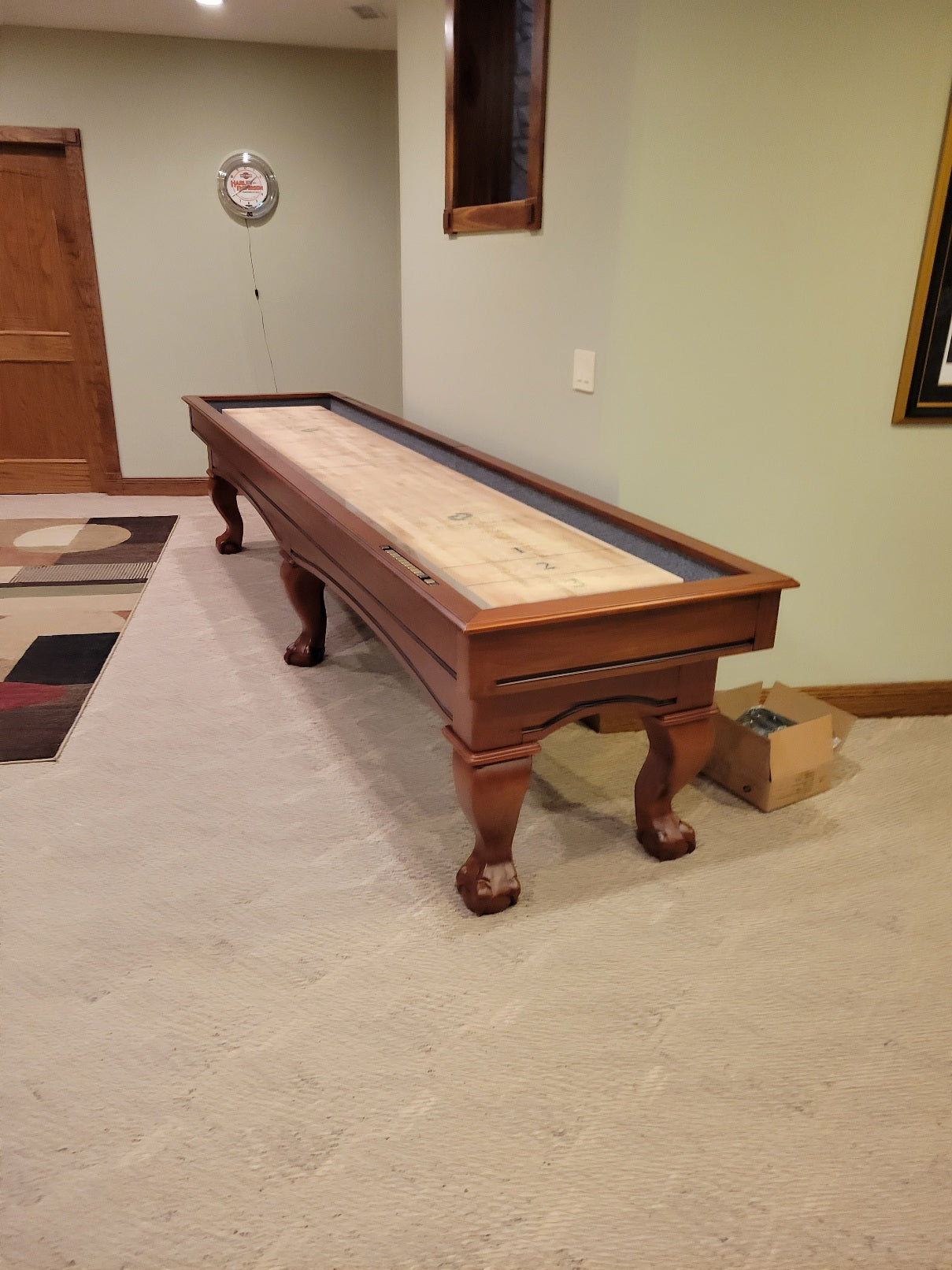 Playcraft Charles River 16'  Pro-Style Shuffleboard Table in Chestnut