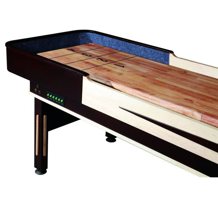 Playcraft Telluride 12' Pro Style Shuffleboard Table in Espresso with optional Overhead Electronic Scoring