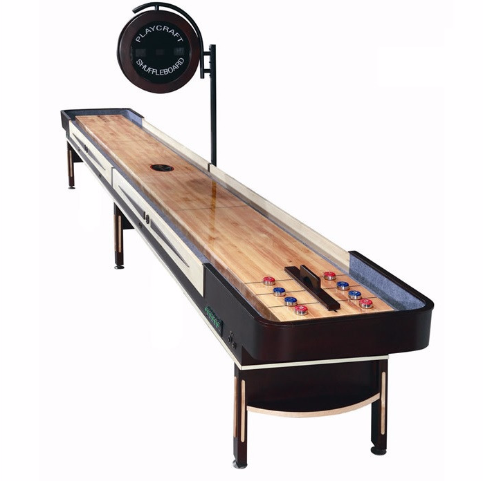 Playcraft Telluride 12' Pro Style Shuffleboard Table in Espresso with optional Overhead Electronic Scoring