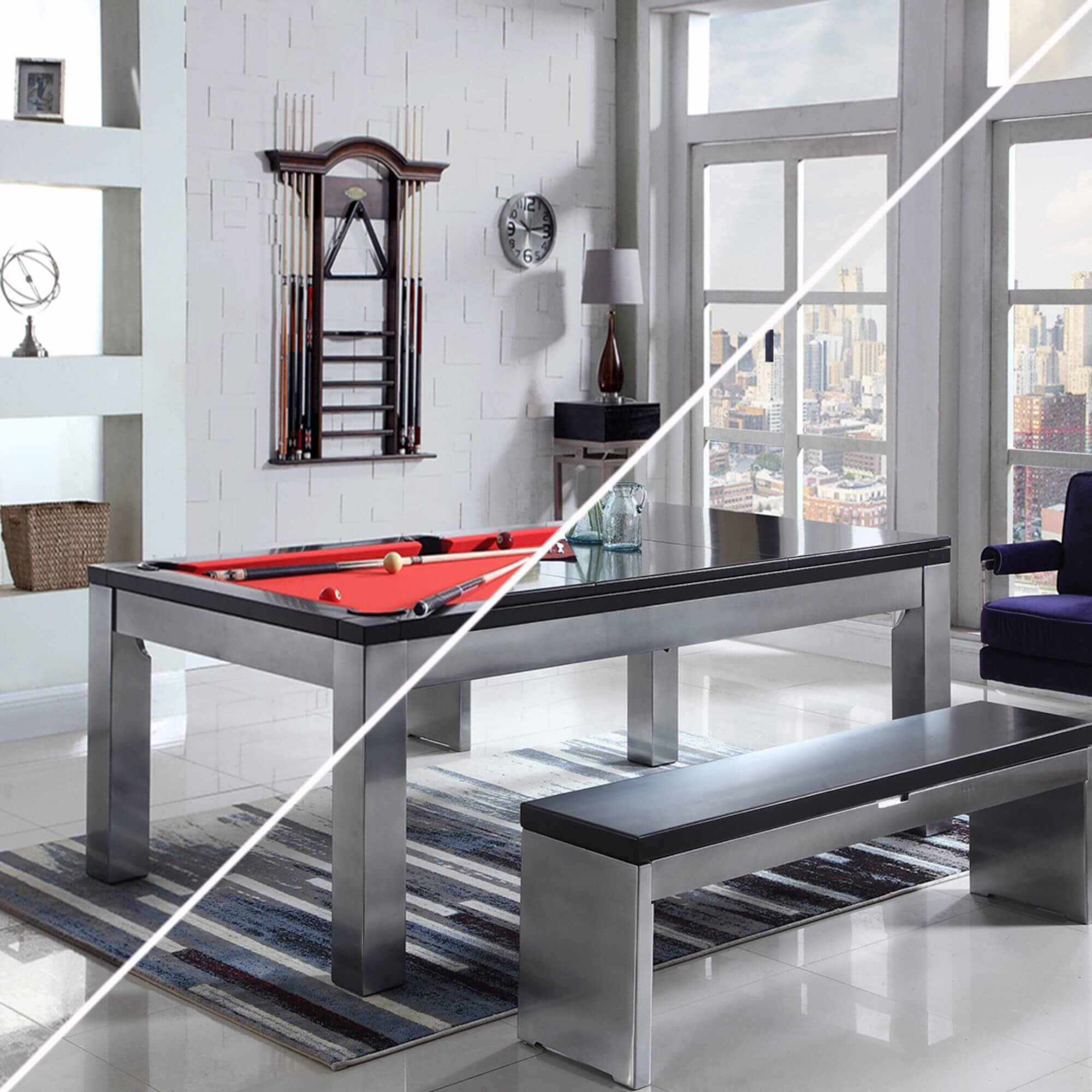 Playcraft Monaco Slate Pool Table with Dining Top